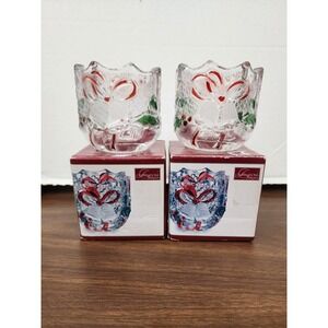 Celebrations‎ By Mikasa Crystal Votive Candle Holder Christmas Holiday Bells Lot